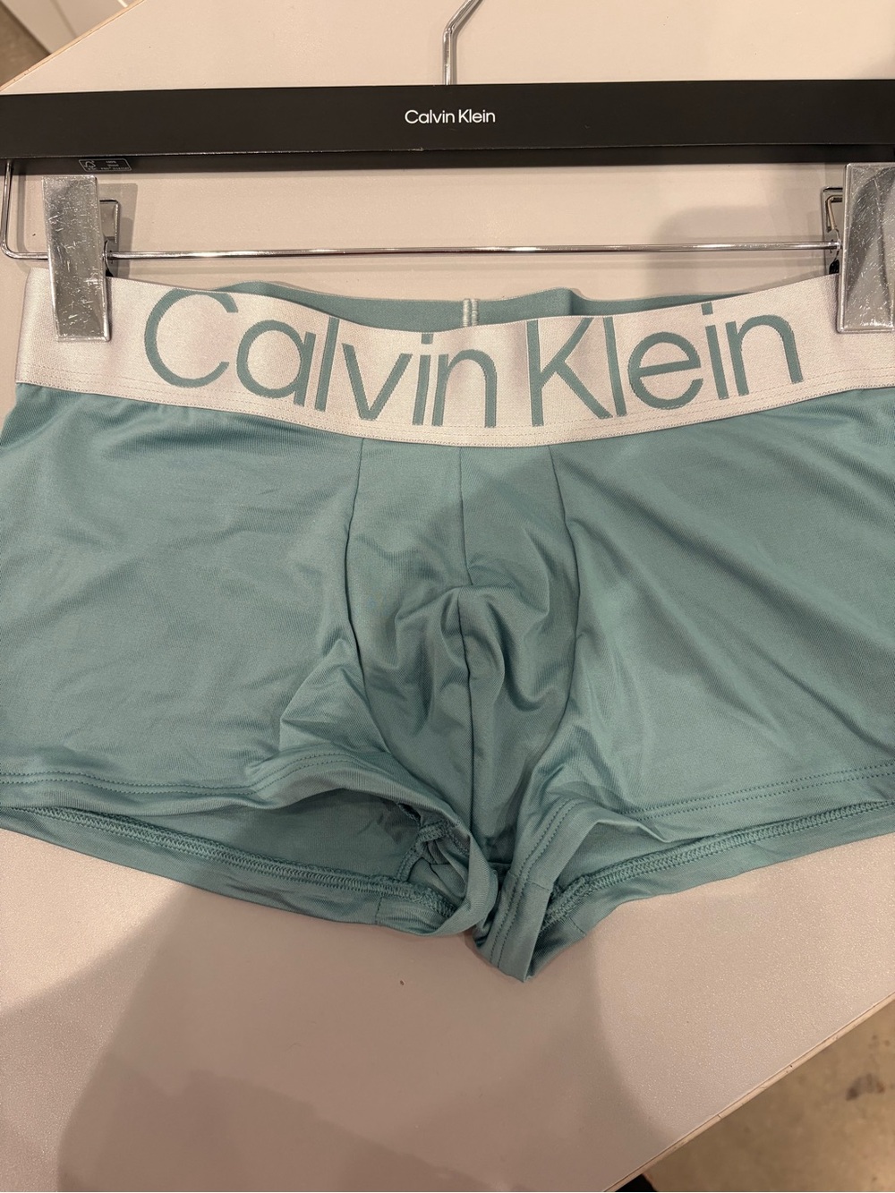 Calvin Klein Microfiber stretch steel low rise  Trunk -teal green - large logo